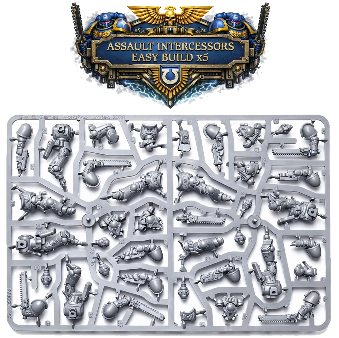 Warhammer 40k Primaris Space Marines Assault Intercessors Squad x 5 - No Bases