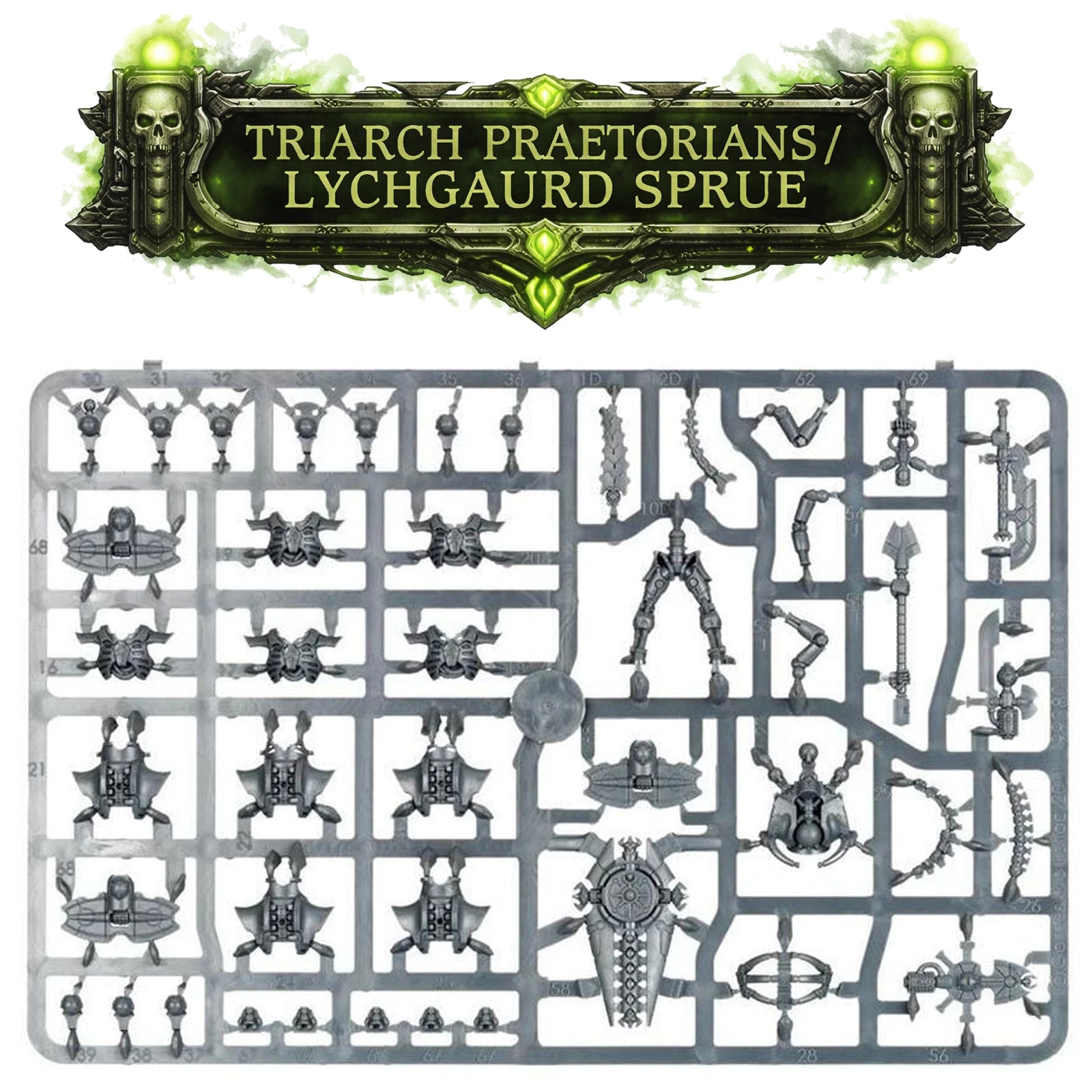 Warhammer 40k Necron Lychguard / Triarch Praetorians Sprue Spare Heads Torsos